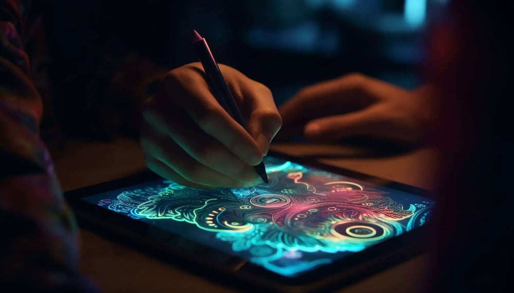creative-artists-work-painting-colorful-patterns-generated-by-ai-scaled